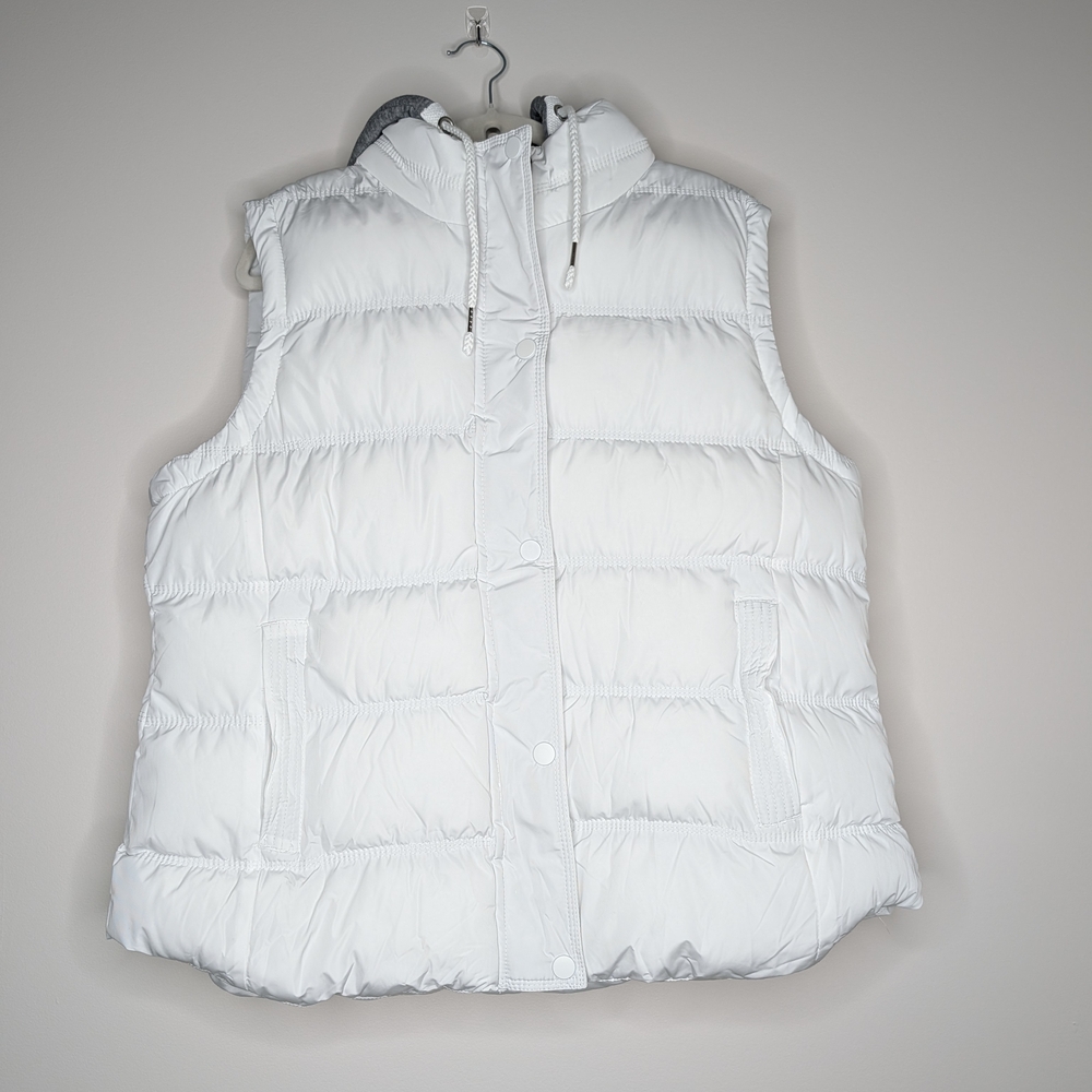 Women's White Puffer Vest | Size XL | Wantdo